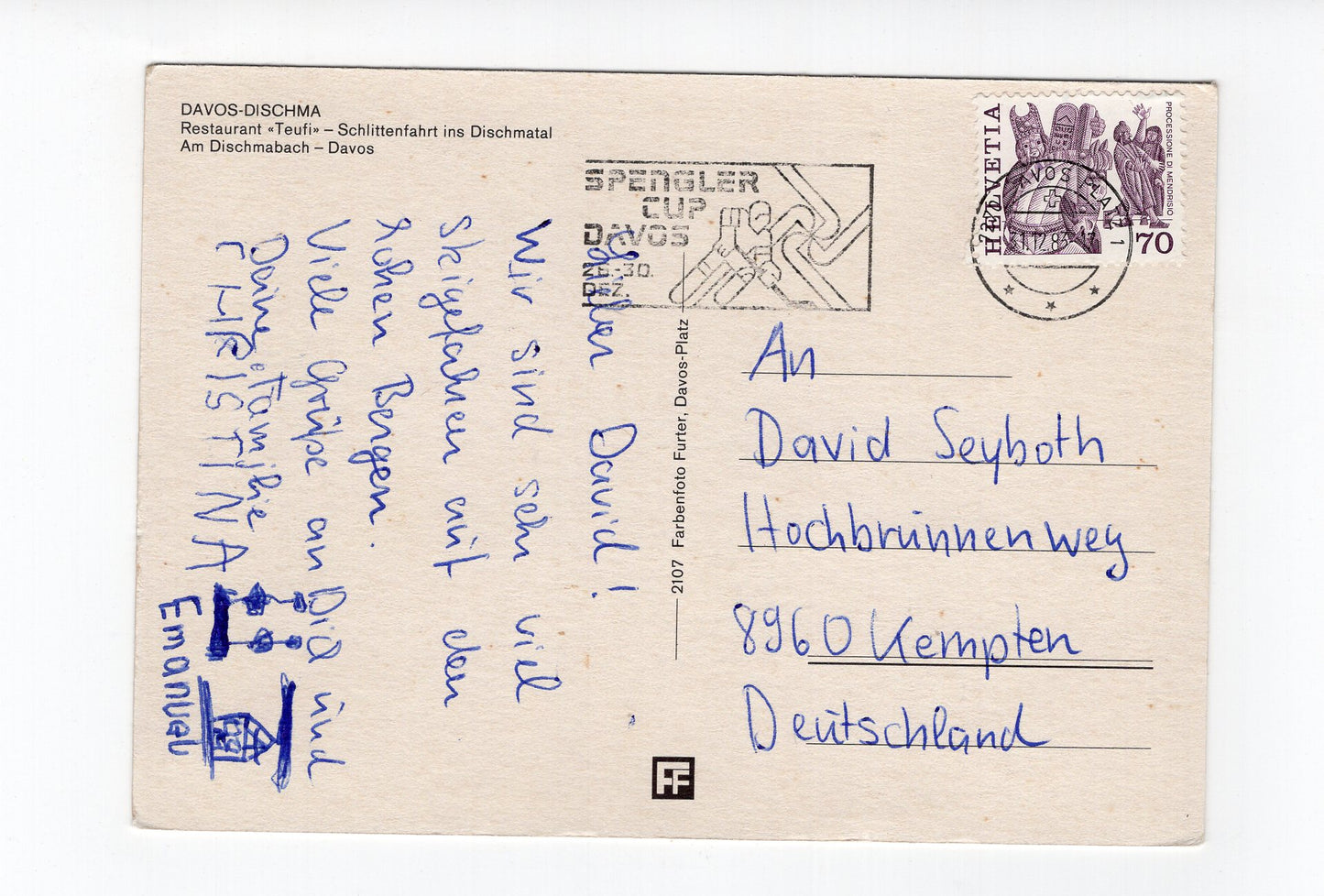 Ansichtskarte Davos-Dschima / Schweiz