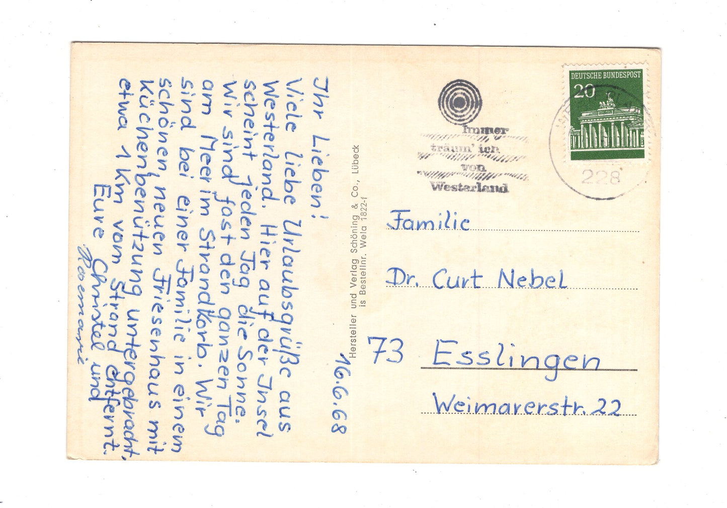 Ansichtskarte Nordseeinsel Sylt
