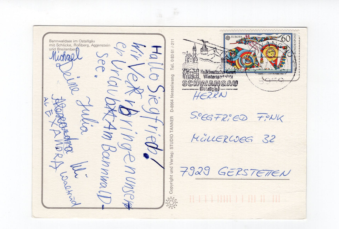 Ansichtskarte Bannwaldsee im Ostallgäu