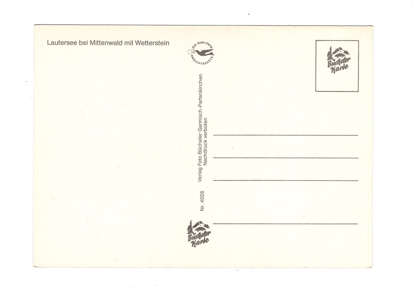 Ansichtskarte Lautersee bei Mittenwald mit Wetterstein / G1-56