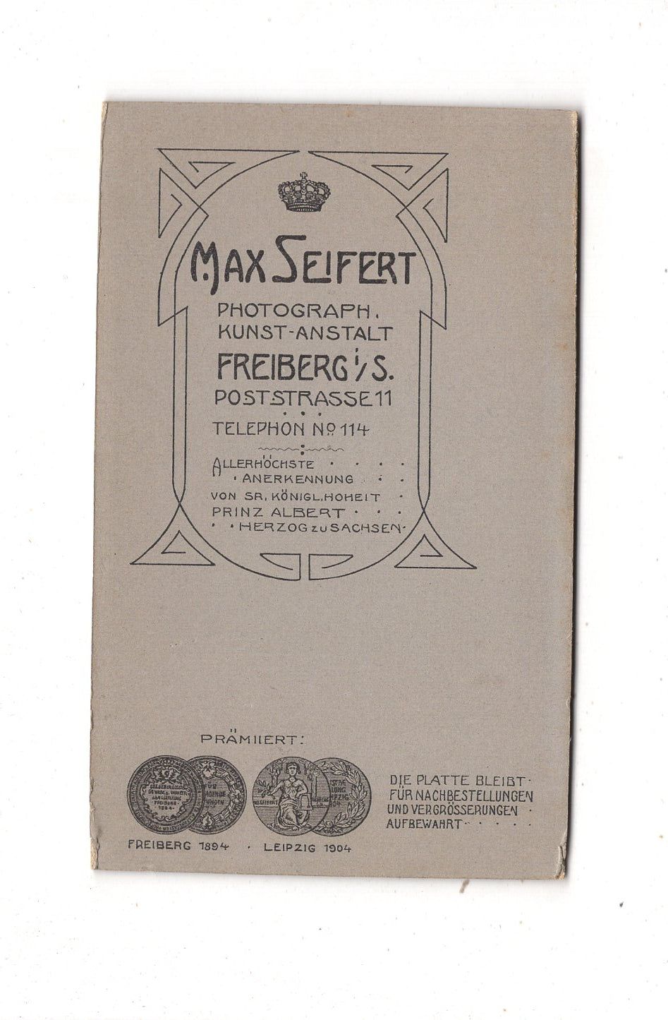 Fotografie Feines junges Mädchen - Freiberg 1900er / CDV E1-35