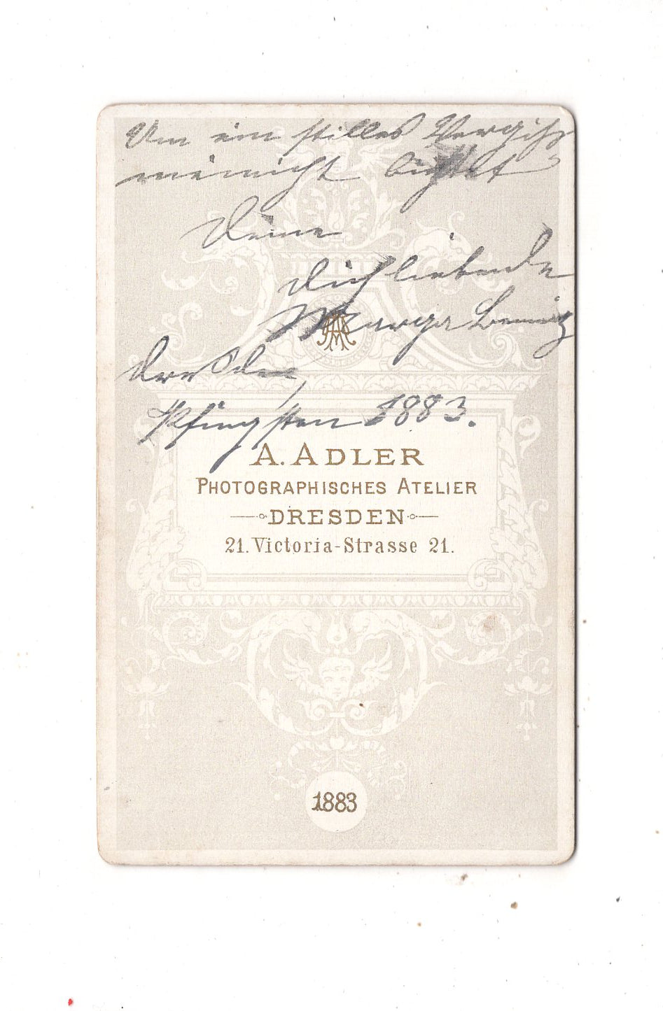 Fotografie Feine Dame mit Widmung - Dresden 1883