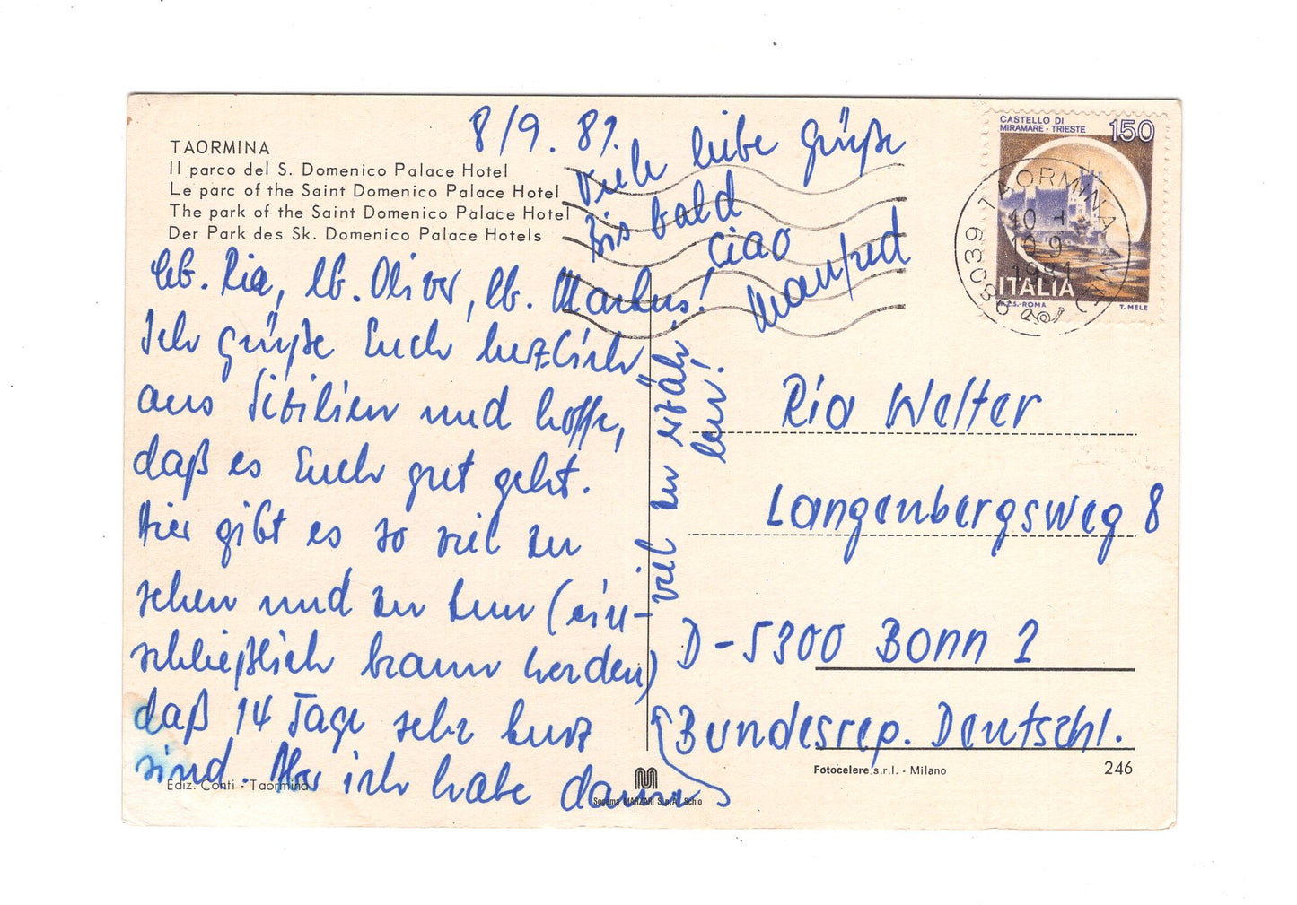 Ansichtskarte Taormina / Italien