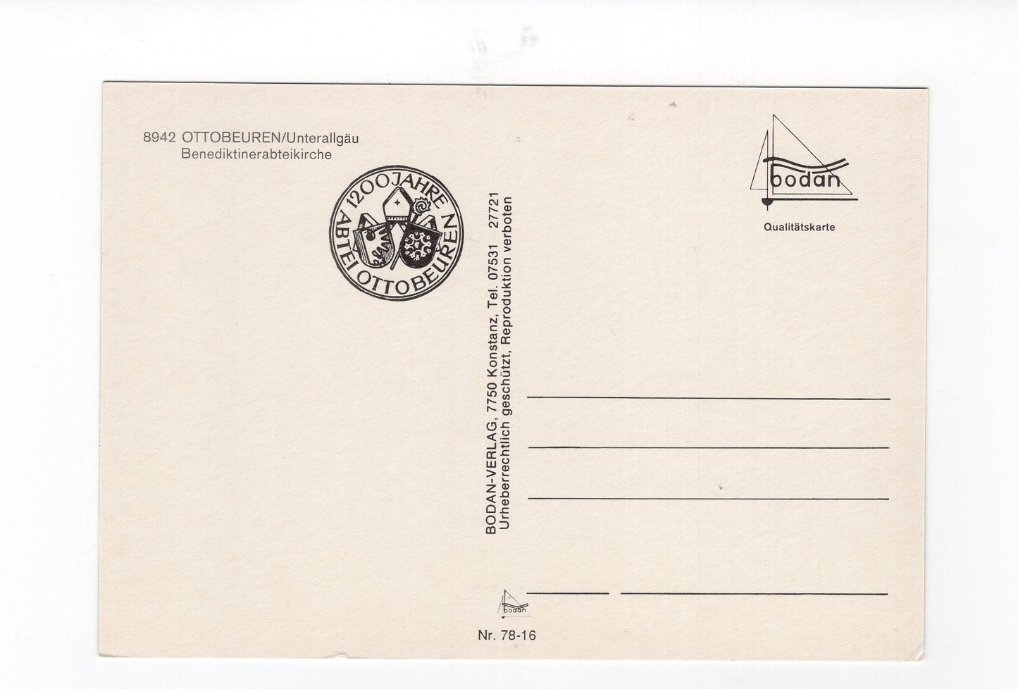 Ansichtskarte Ottobeuren / Unterallgäu / Benediktinerabteikirche