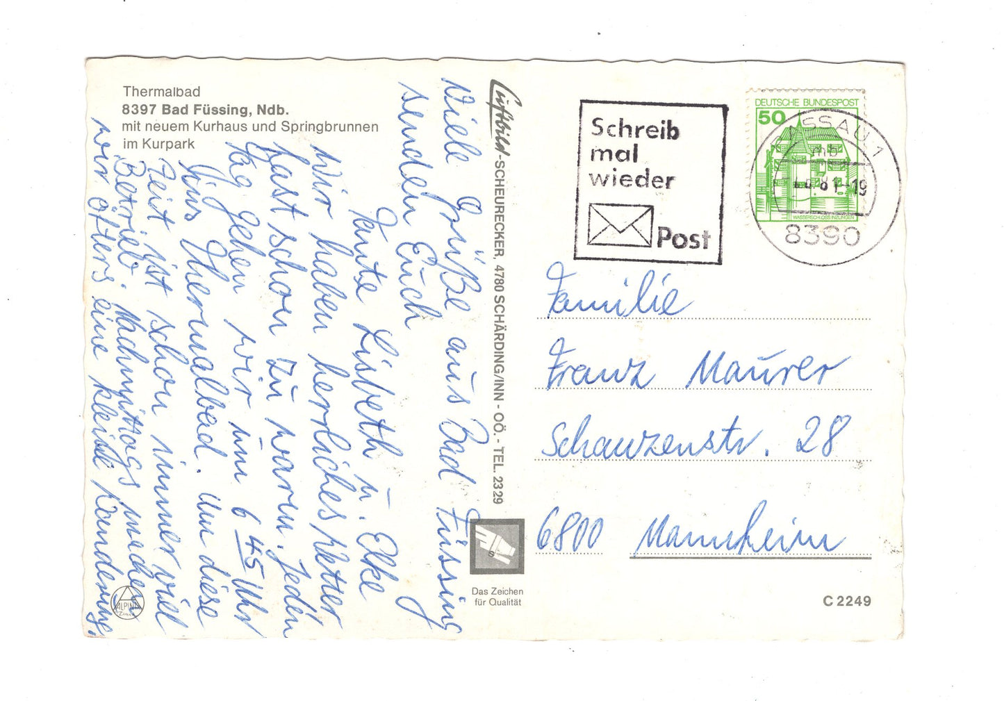 Ansichtskarte Bad Füssing / Niederbayern / Kurhaus +++