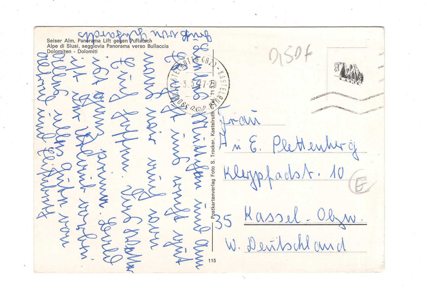 Ansichtskarte Seiser Alm / Dolomiten / Italien / N1-62