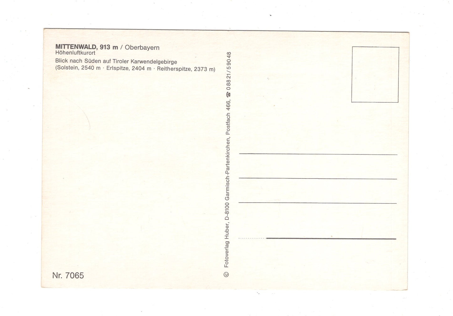 Ansichtskarte Mittenwald / Oberbayern / G1-56
