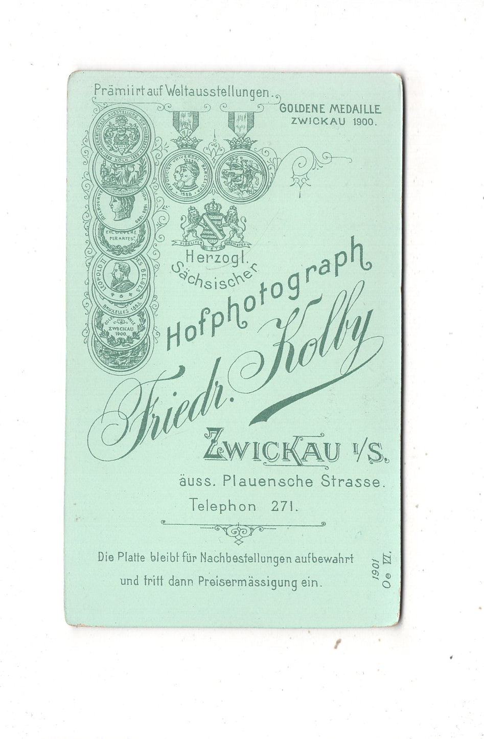 Fotografie Feiner Junge - Zwickau 1901 / CDV N1-06