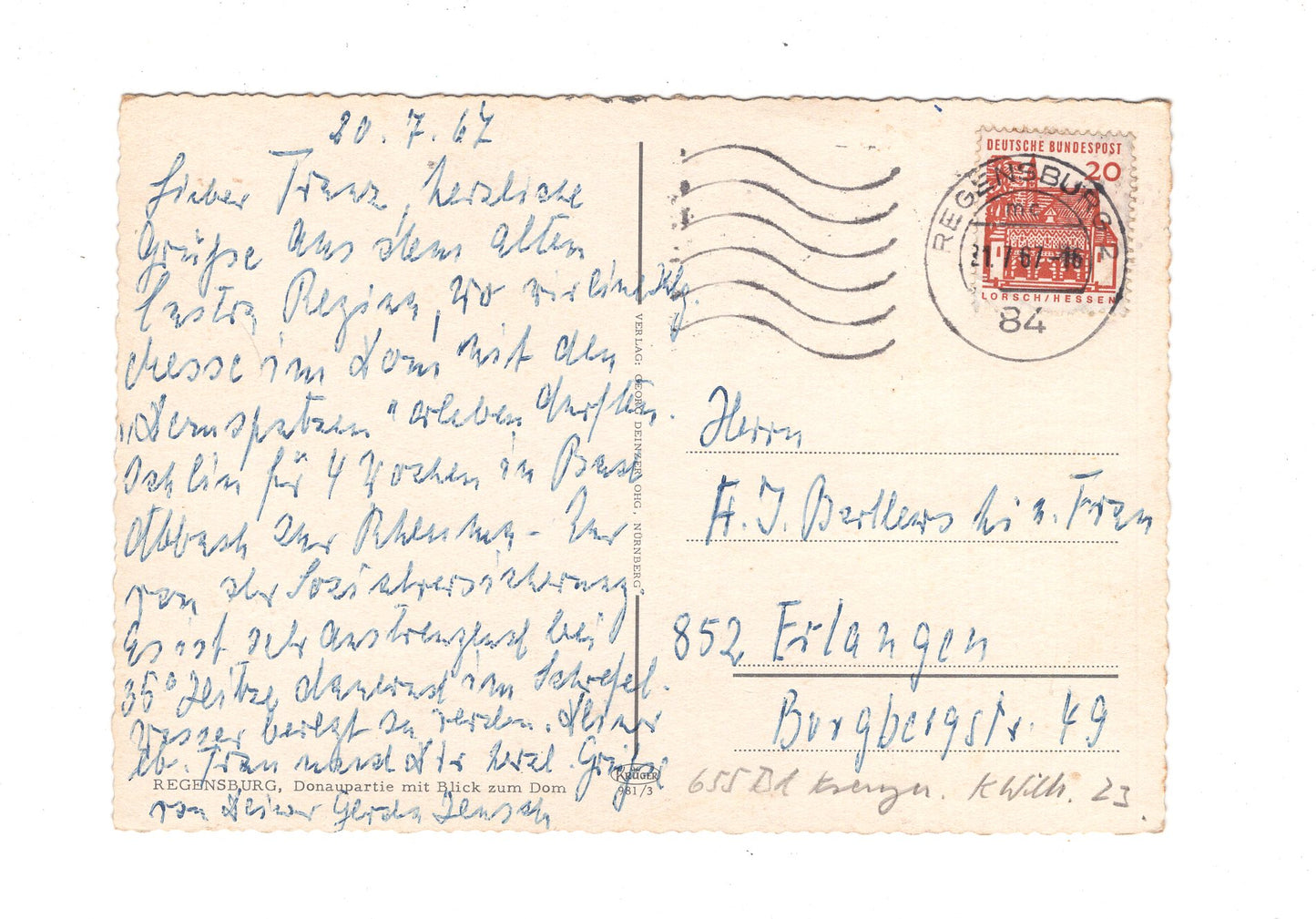 Ansichtskarte Regensburg / Donaupartie mit Blick zum Dom / H1-69