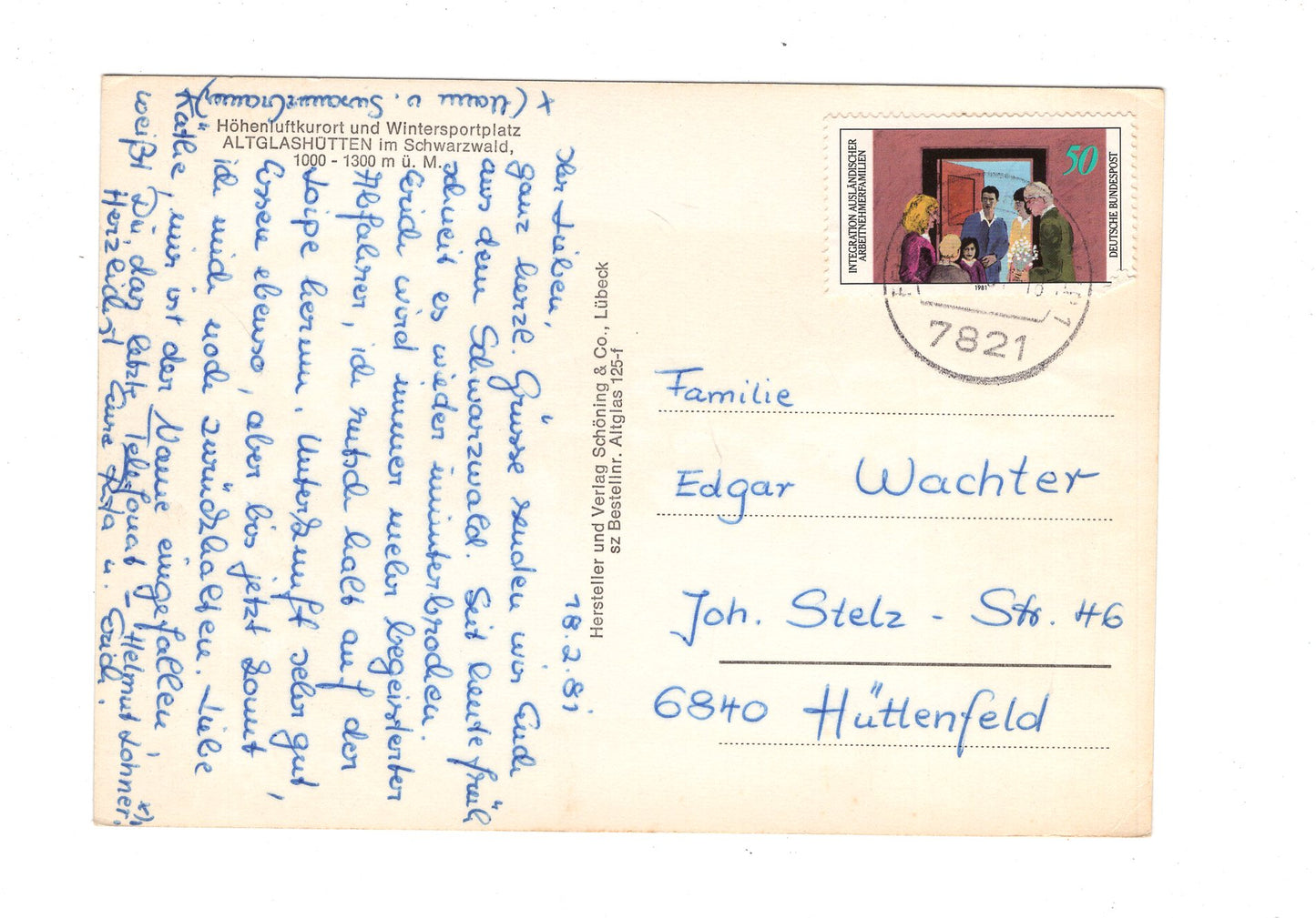 Ansichtskarte Altglashütten im Schwarzwald / H1-52