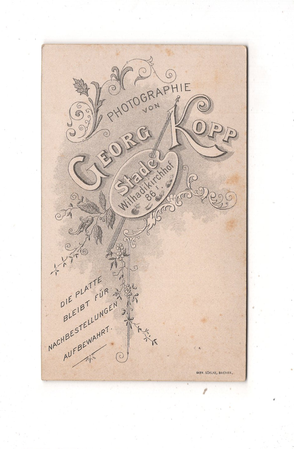 Fotografie Feiner Junge / Schüler - Stade 1890er / CDV N1-06