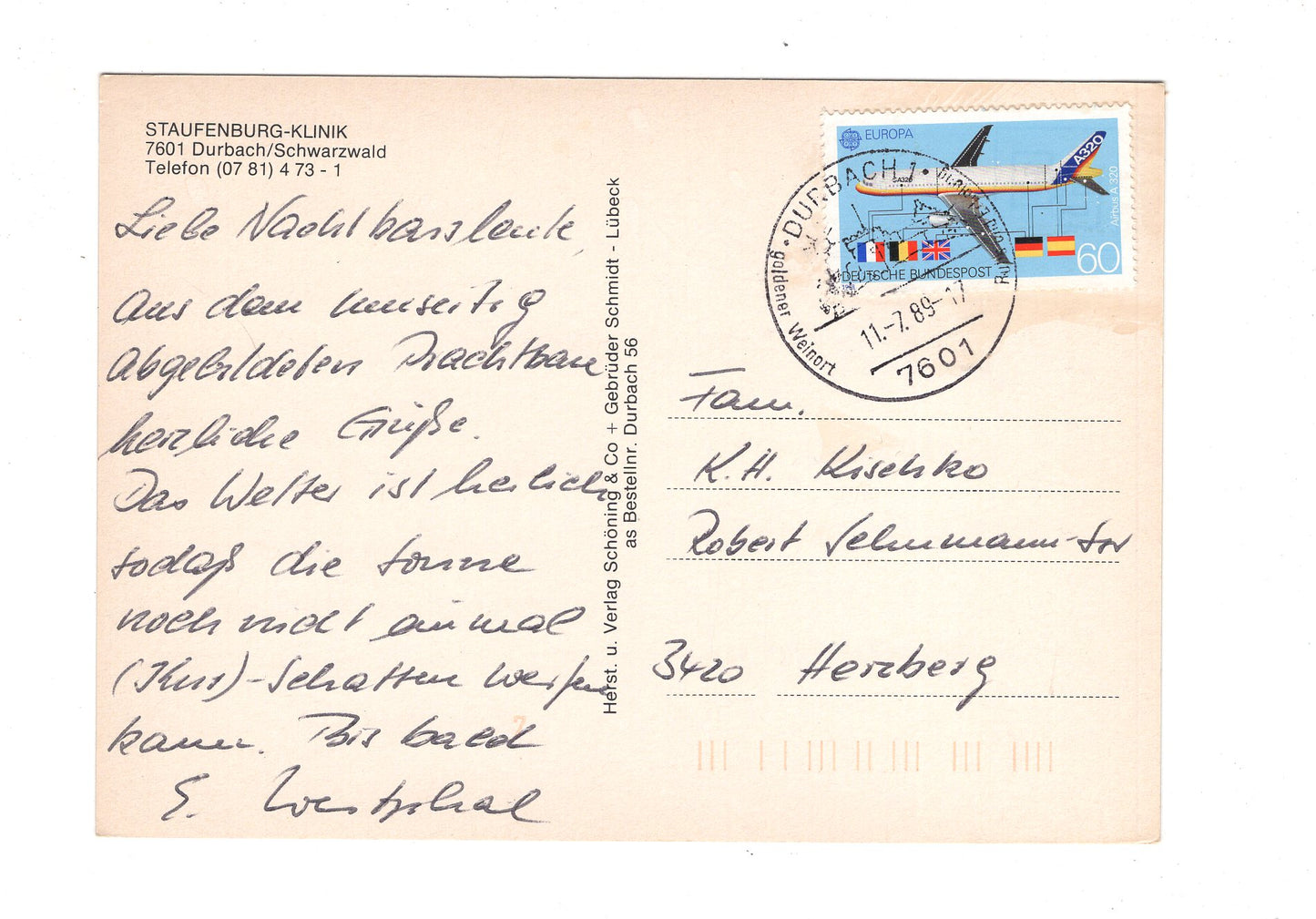 Ansichtskarte Staufenburg-Klinik / Durbach / Schwarzwald / H1-53