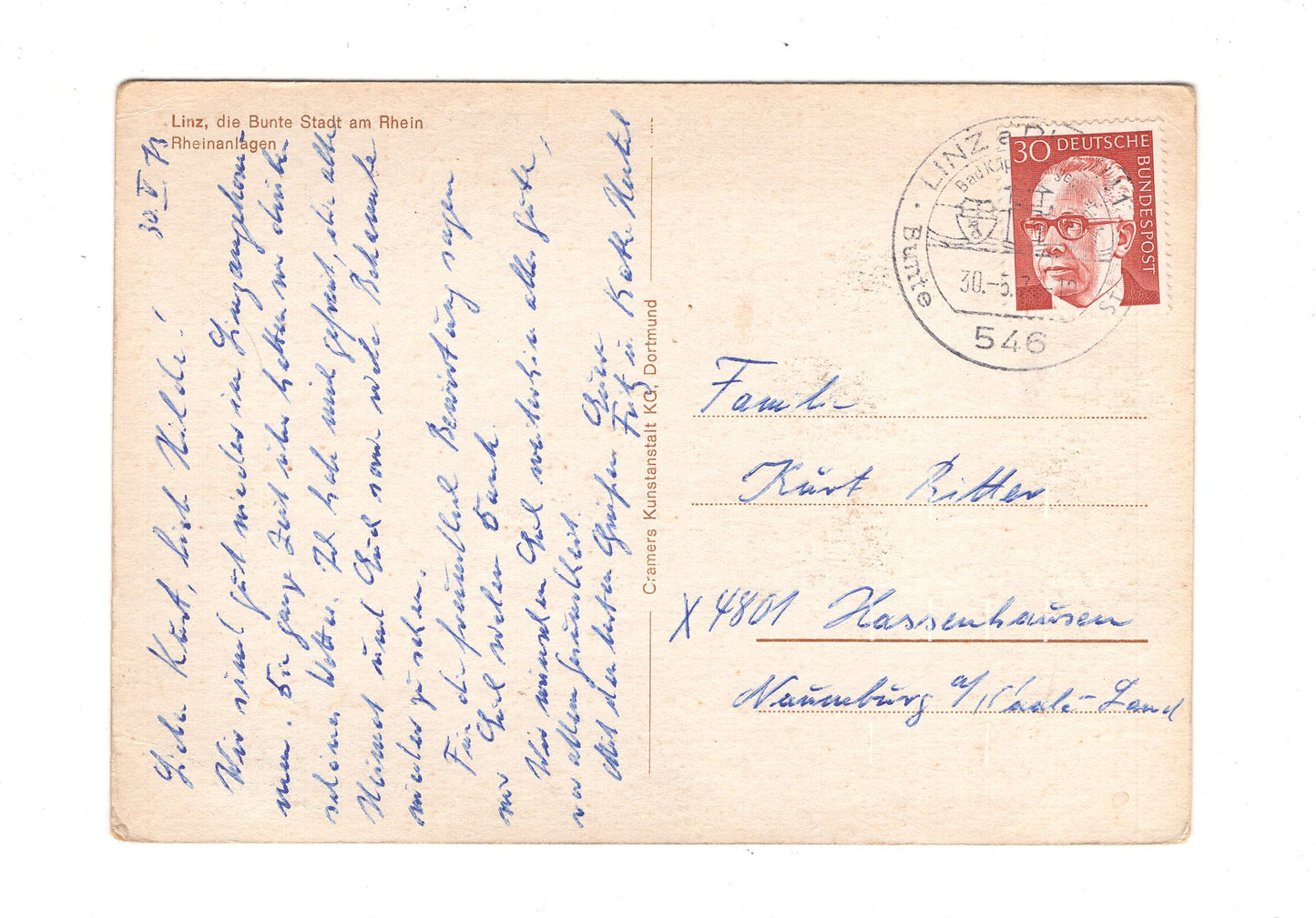 Ansichtskarte Linz am Rhein / Rheinanlagen / H1-69