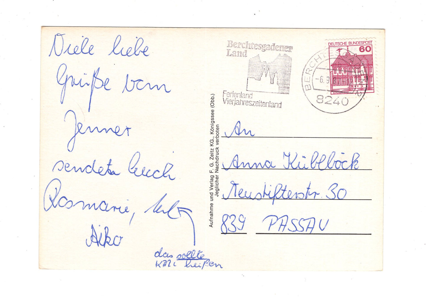 Ansichtskarte Grüße vom Jenner / Untersberg / Berggaststätte +++