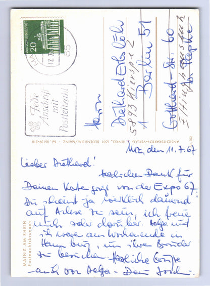 Ansichtskarte Mainz am Rhein - Fastnachtsbrunnen