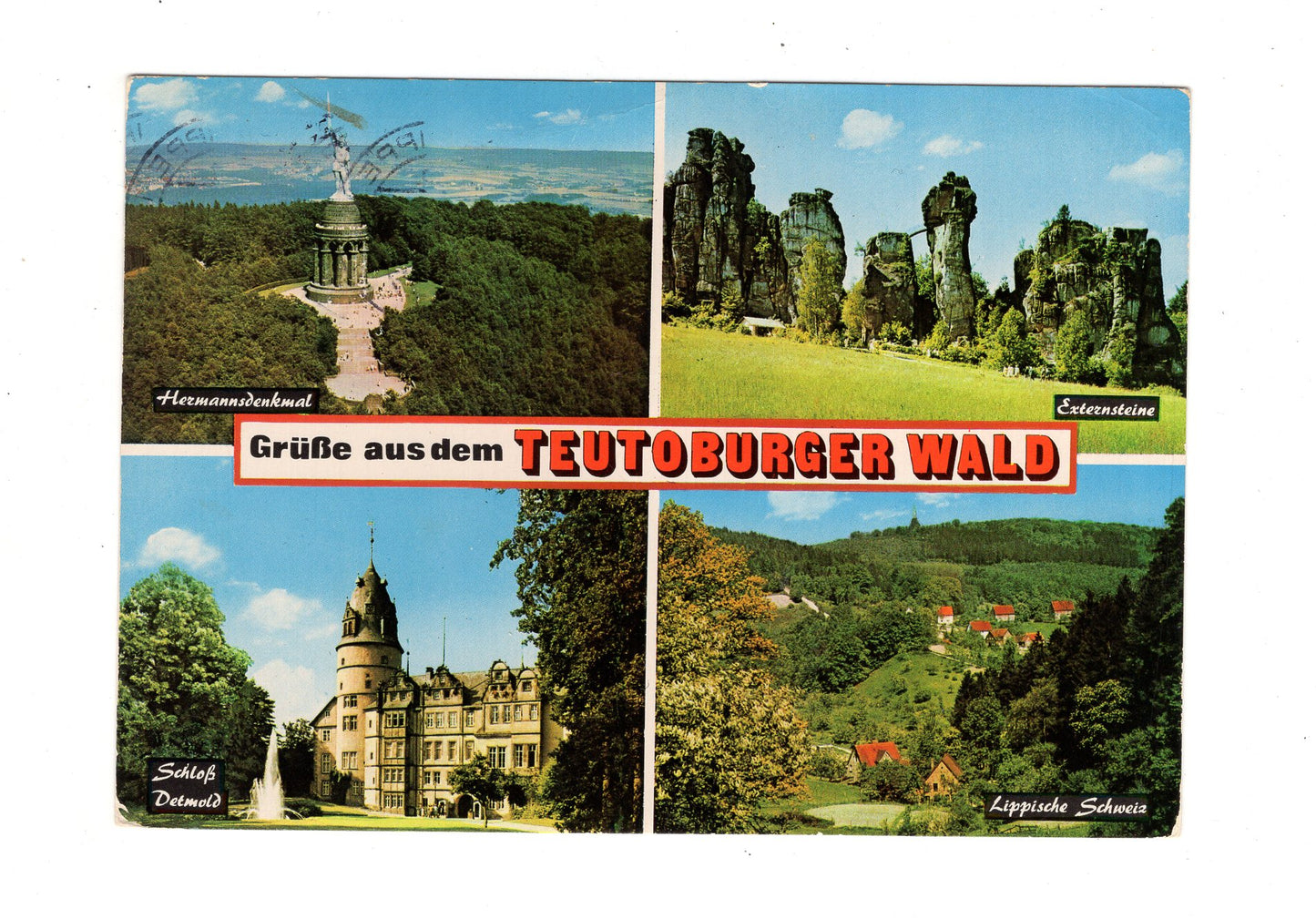 Ansichtskarte Teutoburger Wald / Externsteine / Schloss Detmold +++