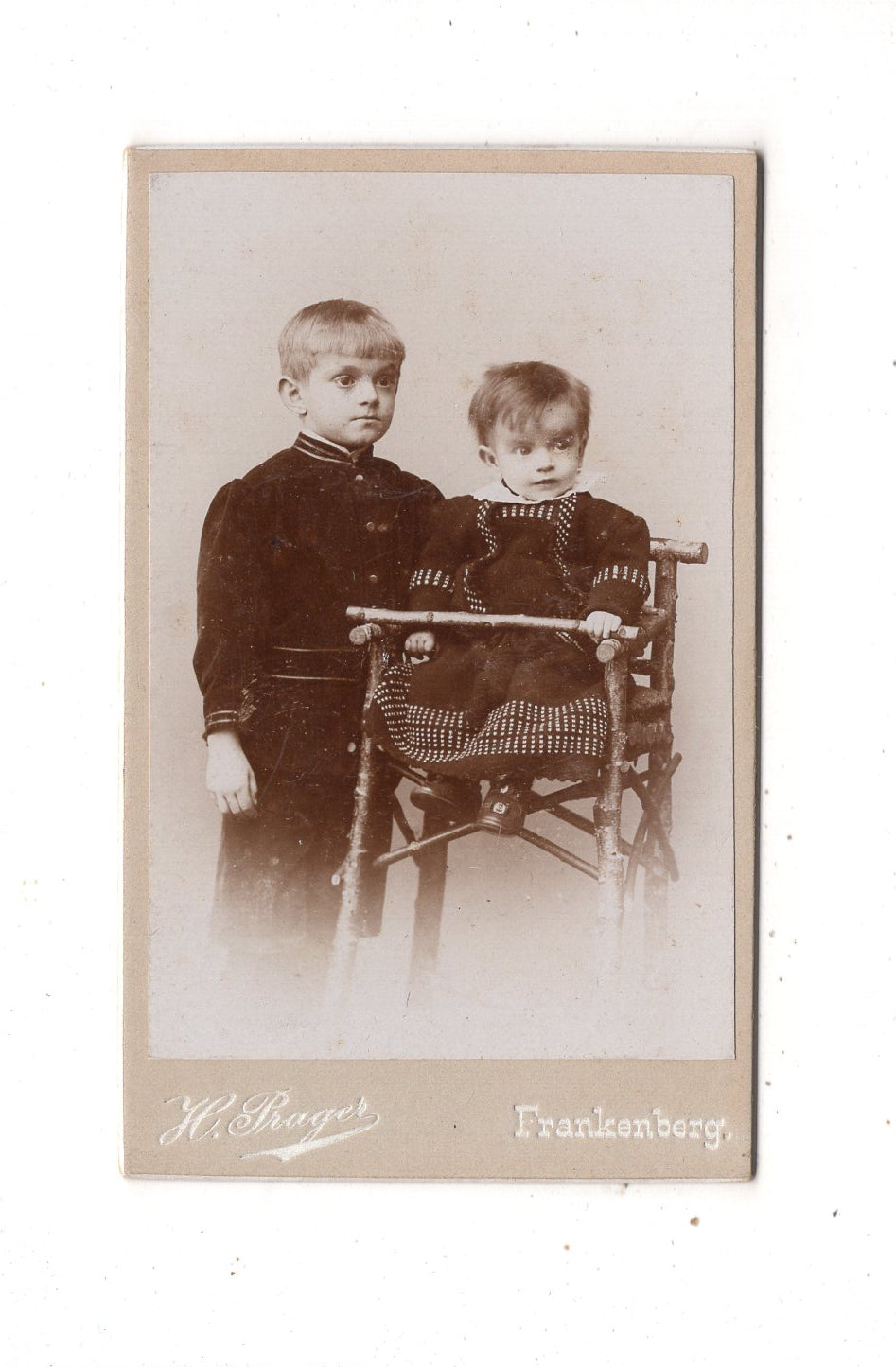 Fotografie Niedliche kleine Jungen - Frankenberg 1890er