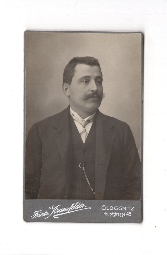 Fotografie Herrenportrait - Gloggnitz um 1910 / CDV C1-19