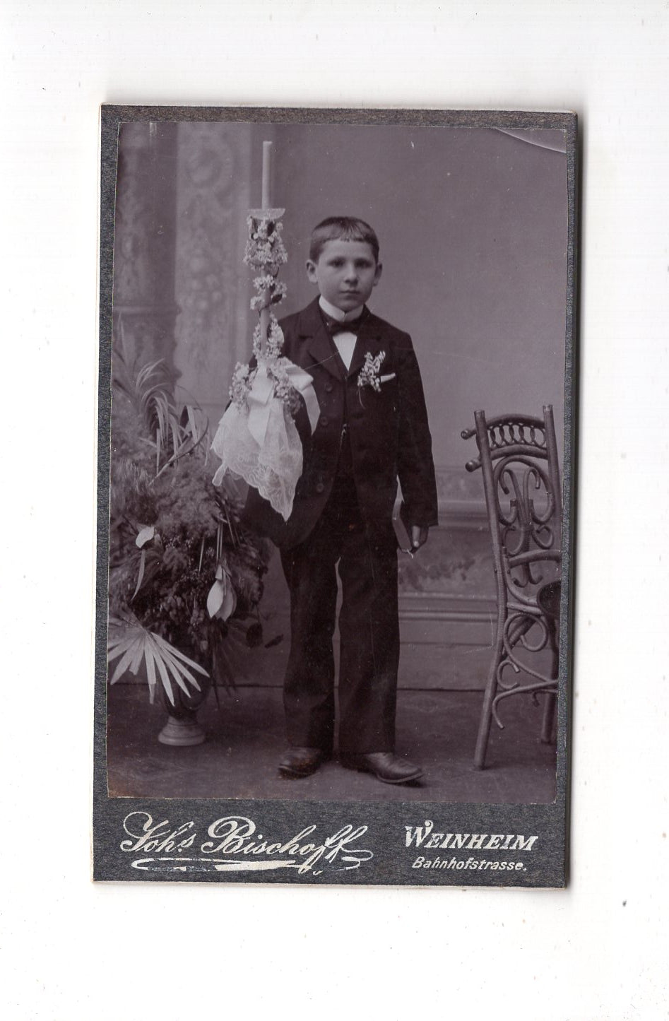 Fotografie Feiner Junge - Weinheim 1900er / CDV N1-06