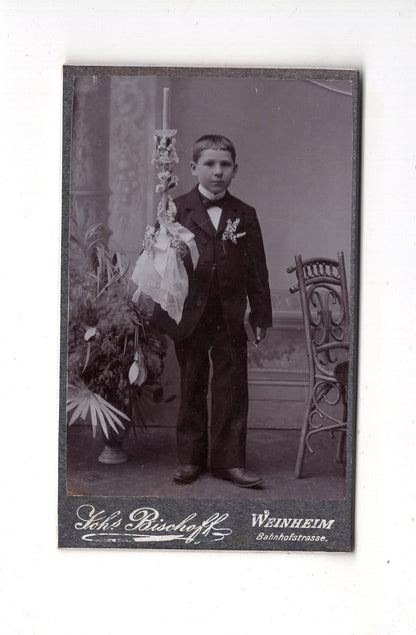 Fotografie Feiner Junge - Weinheim 1900er / CDV N1-06