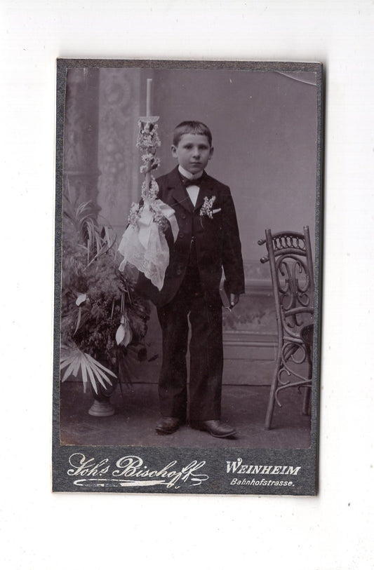 Fotografie Feiner Junge - Weinheim 1900er / CDV N1-06