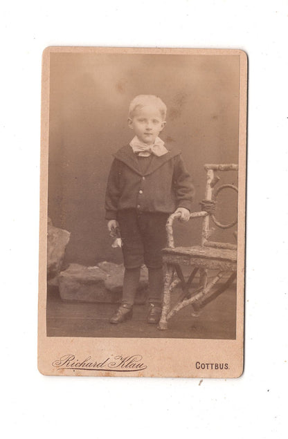 Fotografie Niedlicher kleiner Junge - Cottbus 1880er / CDV M1-23