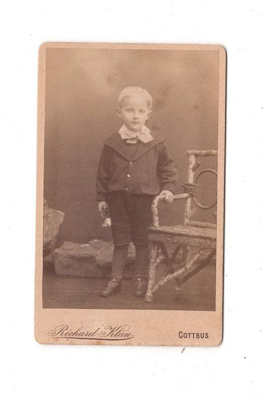 Fotografie Niedlicher kleiner Junge - Cottbus 1880er / CDV M1-23