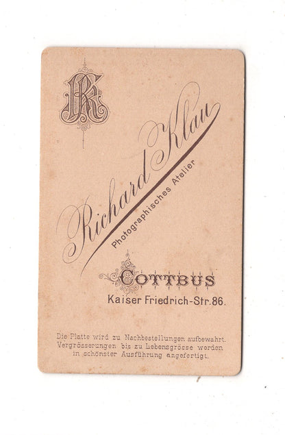 Fotografie Niedlicher kleiner Junge - Cottbus 1880er / CDV M1-23