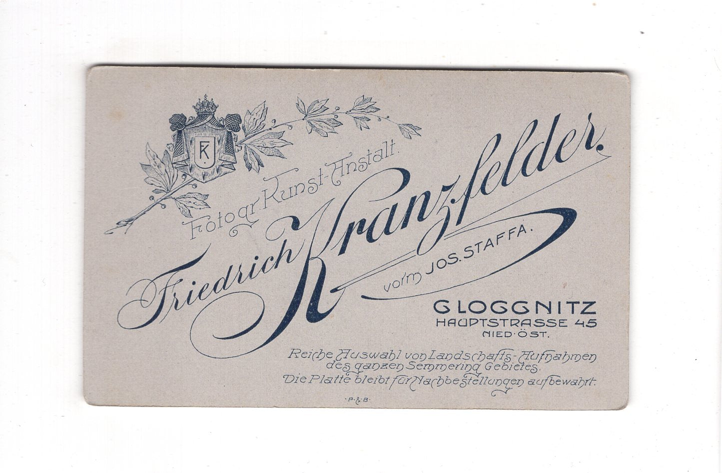 Fotografie Herrenportrait - Gloggnitz um 1910 / CDV C1-19