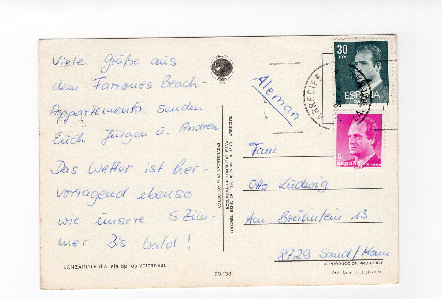 Ansichtskarte Lanzarote / Spanien