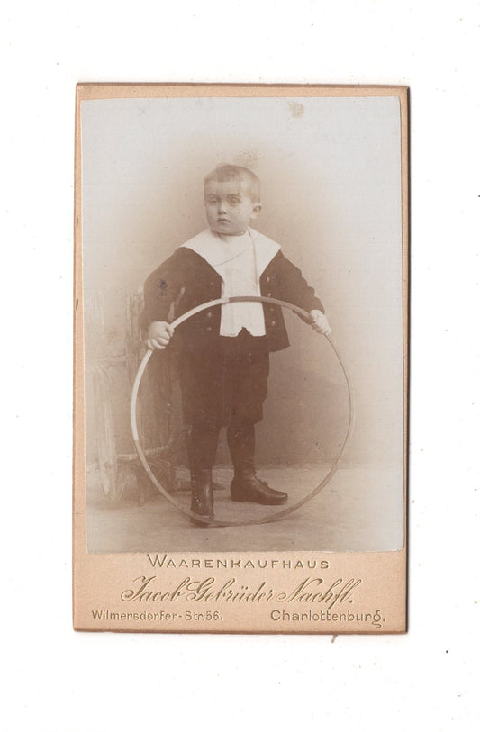 Fotografie Niedlicher kleiner Junge - Charlottenburg 1890er / CDV M1-23