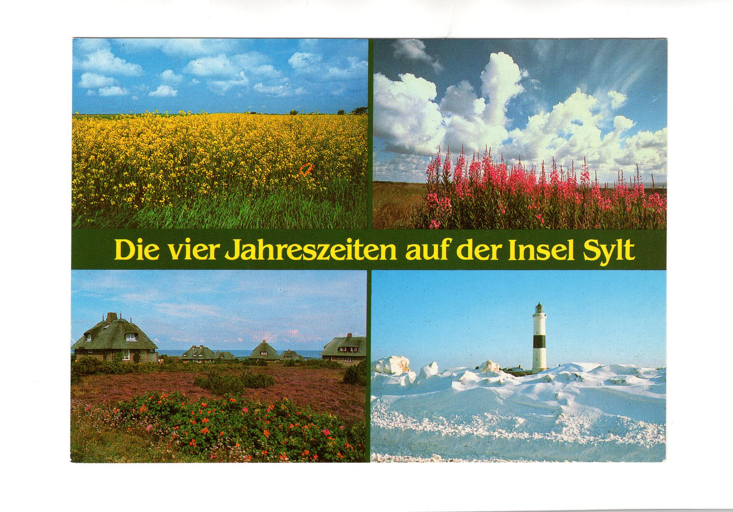 Ansichtskarte Die vier Jahreszeiten auf der Insel Sylt