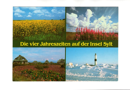 Ansichtskarte Die vier Jahreszeiten auf der Insel Sylt