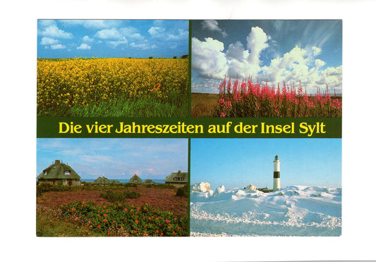 Ansichtskarte Die vier Jahreszeiten auf der Insel Sylt