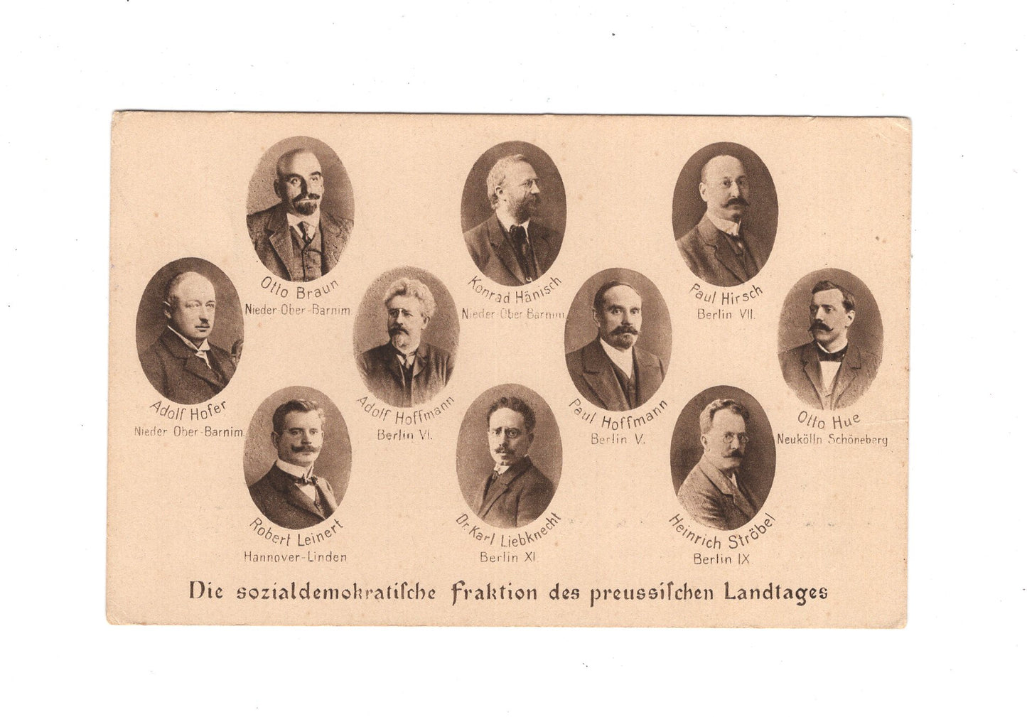 Ansichtskarte Die sozialdemokratische Fraktion des preußischen Landtages