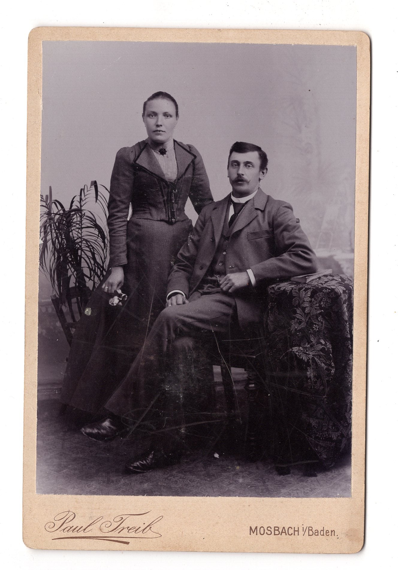 Fotografie Feines Paar - Mosbach in Baden um 1900 / CAB X-34