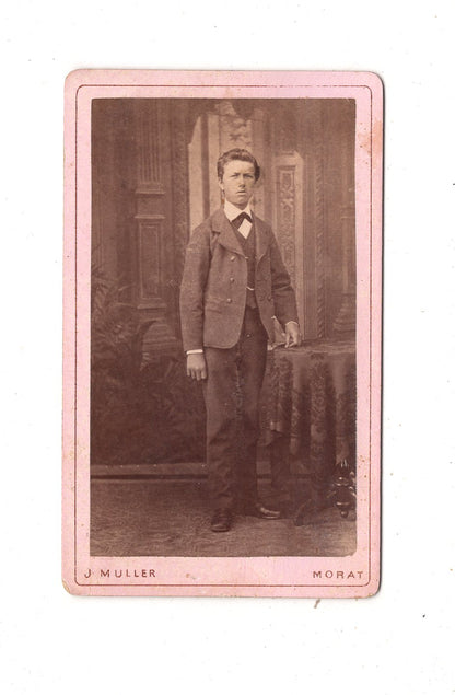 Fotografie Feiner Junge - Morat Murten 1870er / CDV N1-06