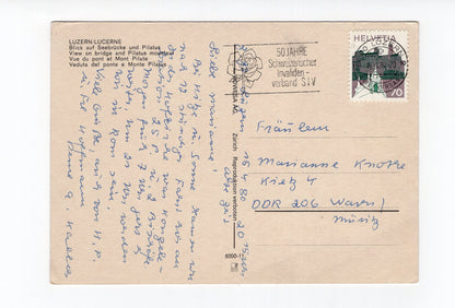 Ansichtskarte Luzern / Blick auf Seebrücke und Pilatus / Schweiz