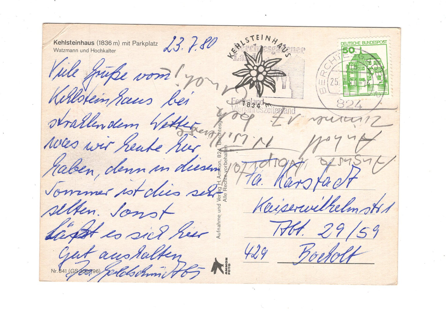 Ansichtskarte Kehlsteinhaus mit Lifteingang