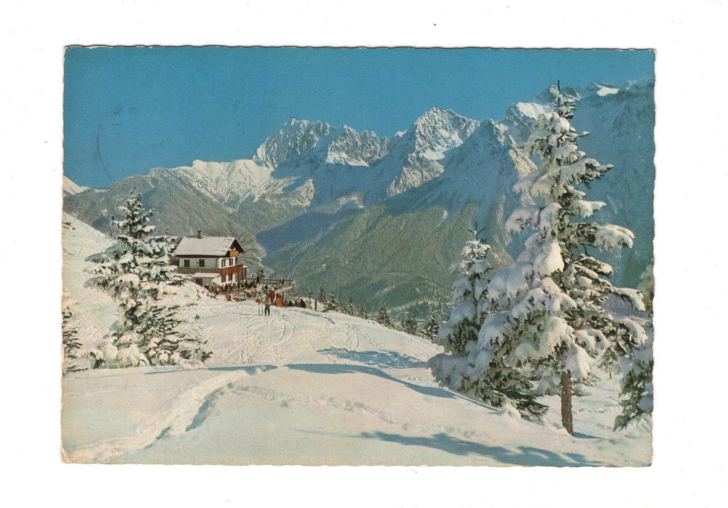 Ansichtskarte Kranzberghaus gegen Karwendelgebirge  / G1-56