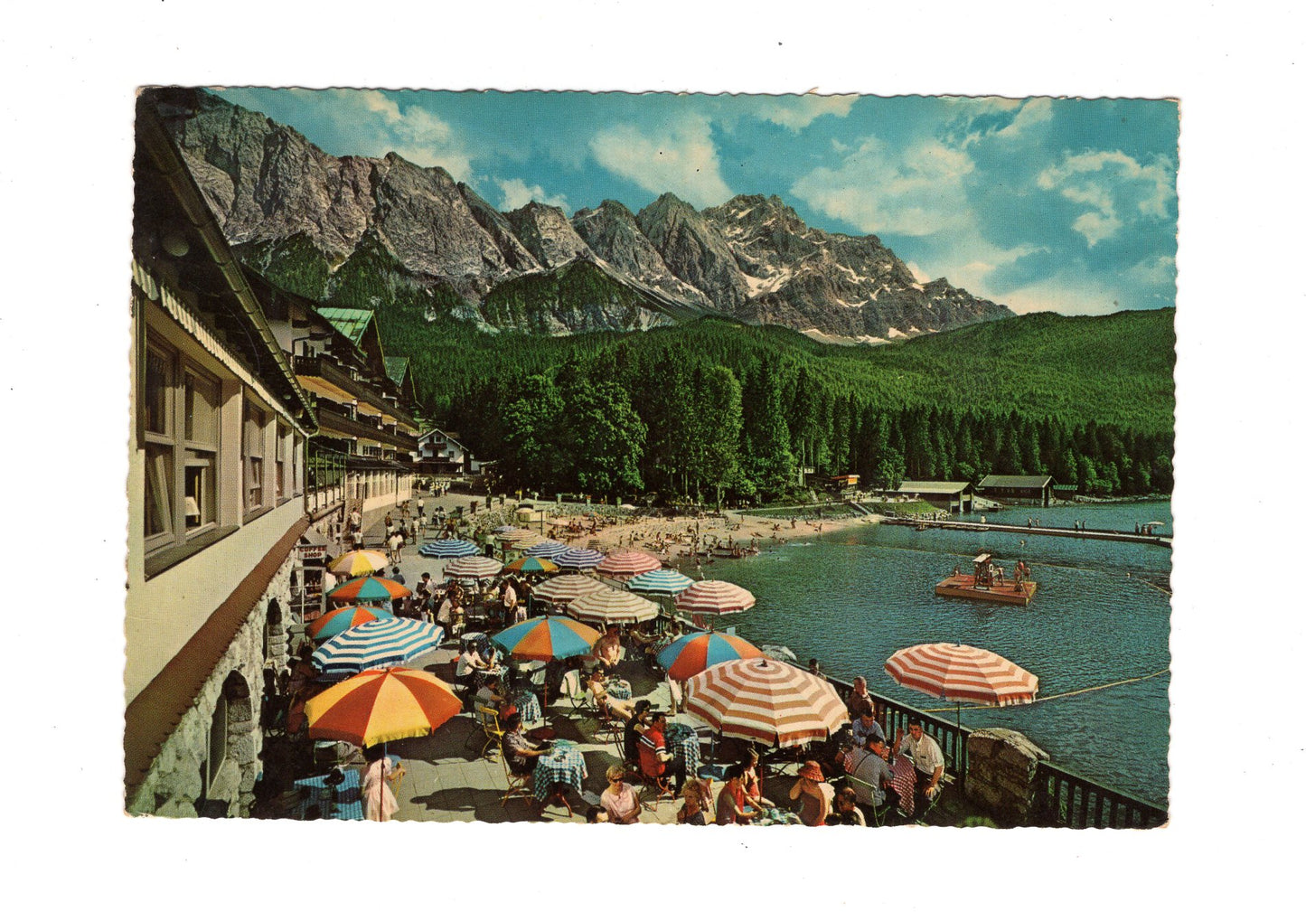 Ansichtskarte Eibseehotel mit Blick auf Zugspitze