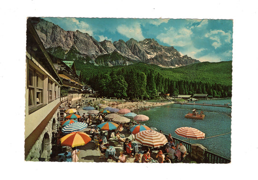 Ansichtskarte Eibseehotel mit Blick auf Zugspitze