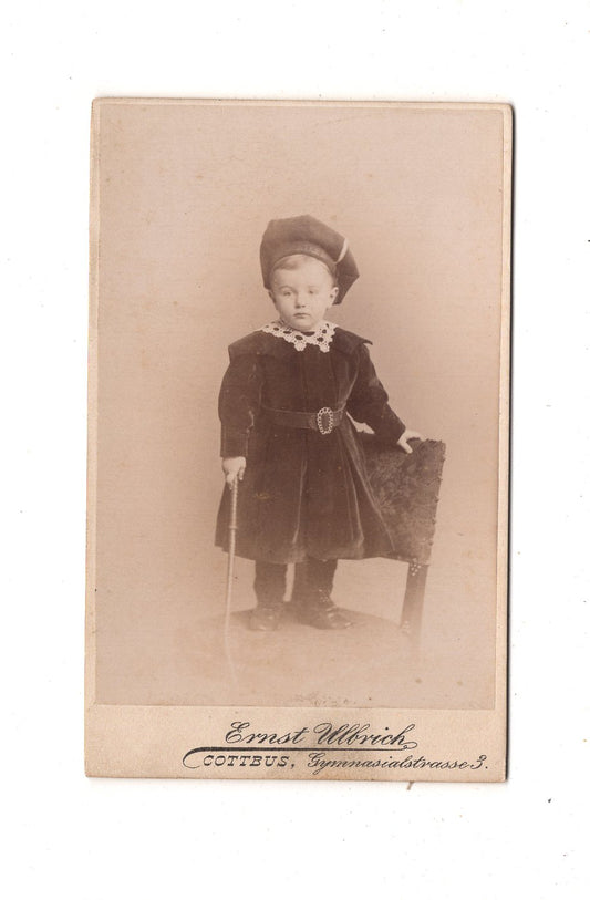 Fotografie Niedlicher kleiner Junge - Cottbus um 1890 / CDV M1-23