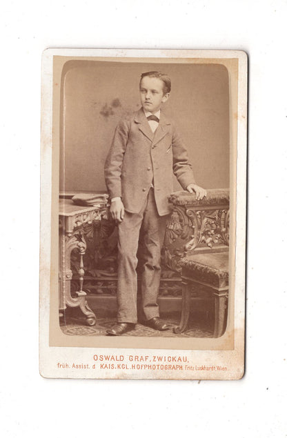 Fotografie Feiner Junge - Zwickau 1870er / CDV N1-06