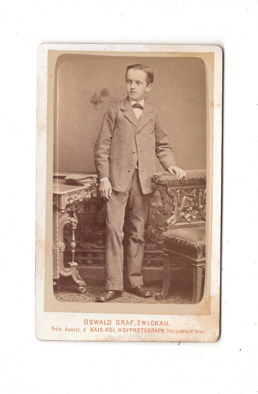 Fotografie Feiner Junge - Zwickau 1870er / CDV N1-06
