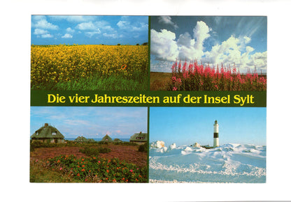 Ansichtskarte Die vier Jahreszeiten auf der Insel Sylt