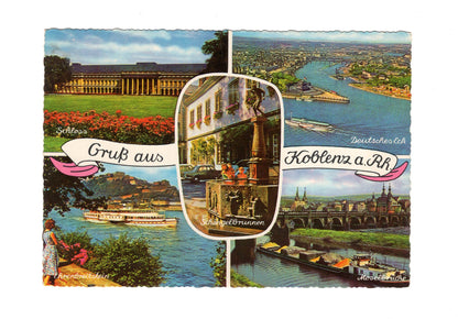 Ansichtskarte Koblenz am Rhein / Schloss / Moselbrücke +++