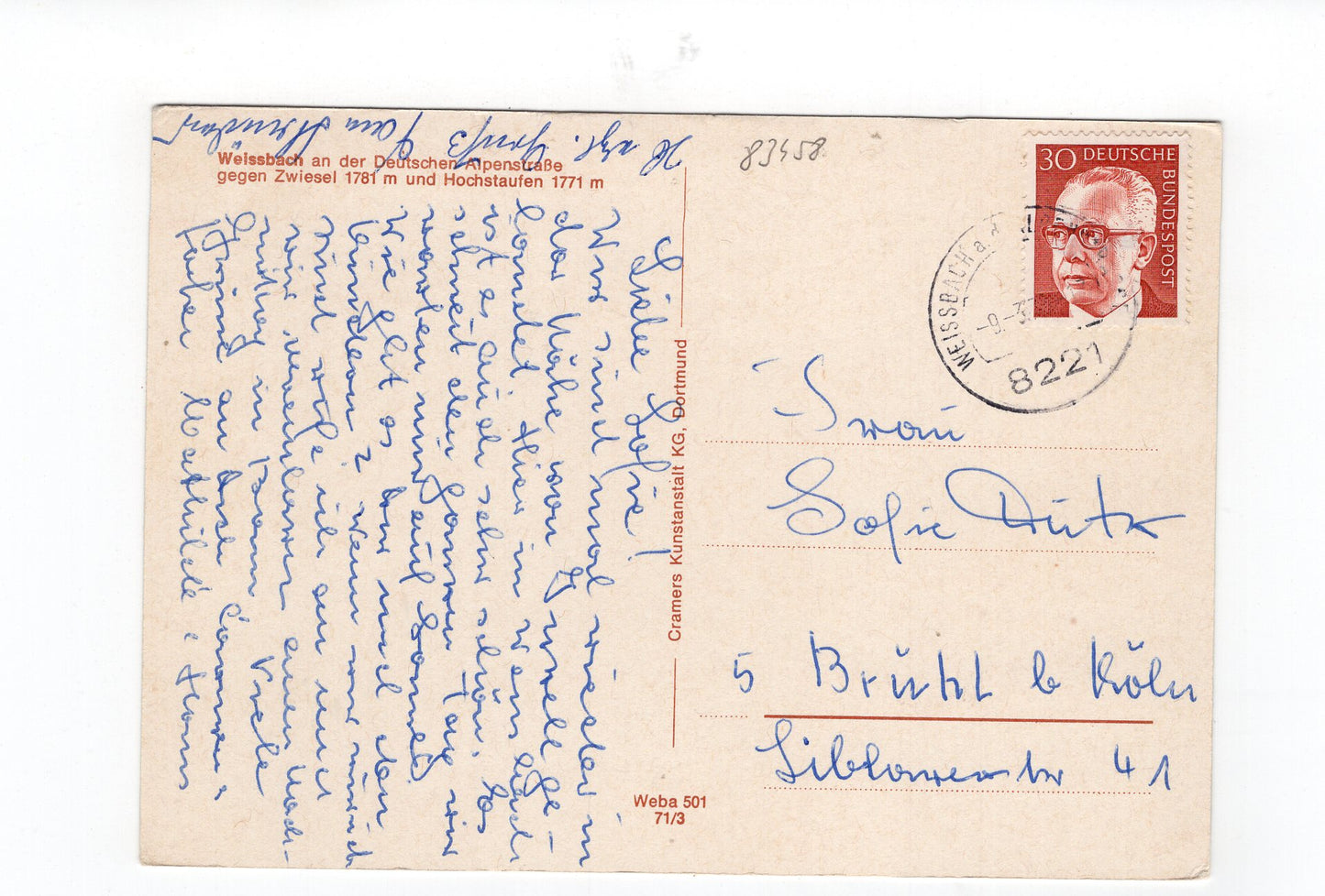 Ansichtskarte Weißbach an der Deutschen Alpenstraße