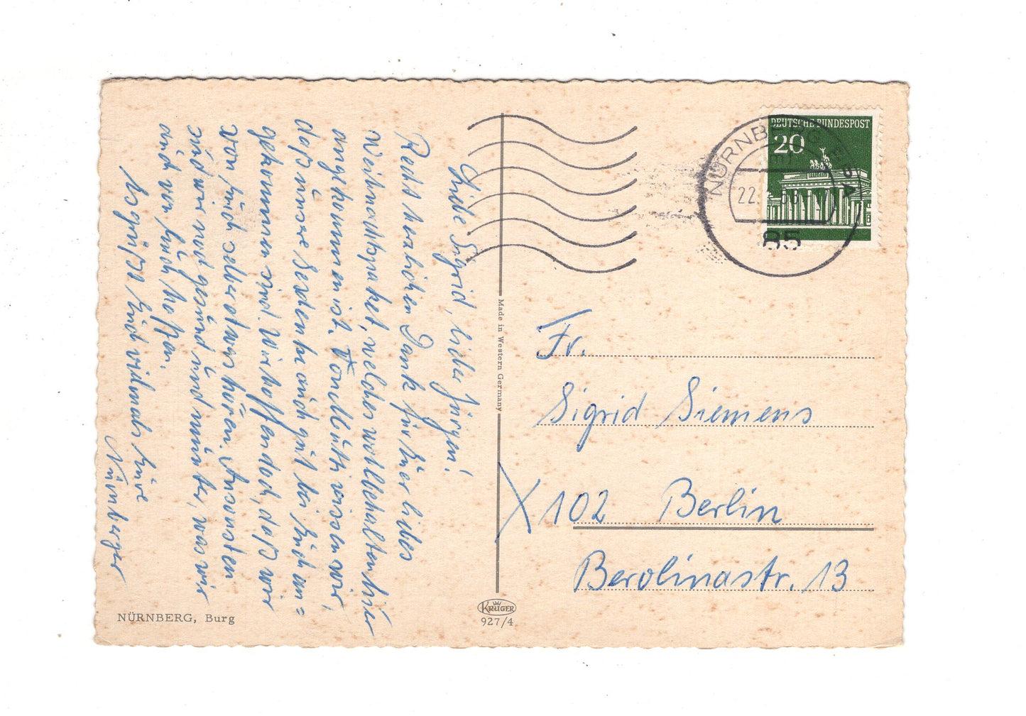 Ansichtskarte Nürnberg / Burg / I1-65