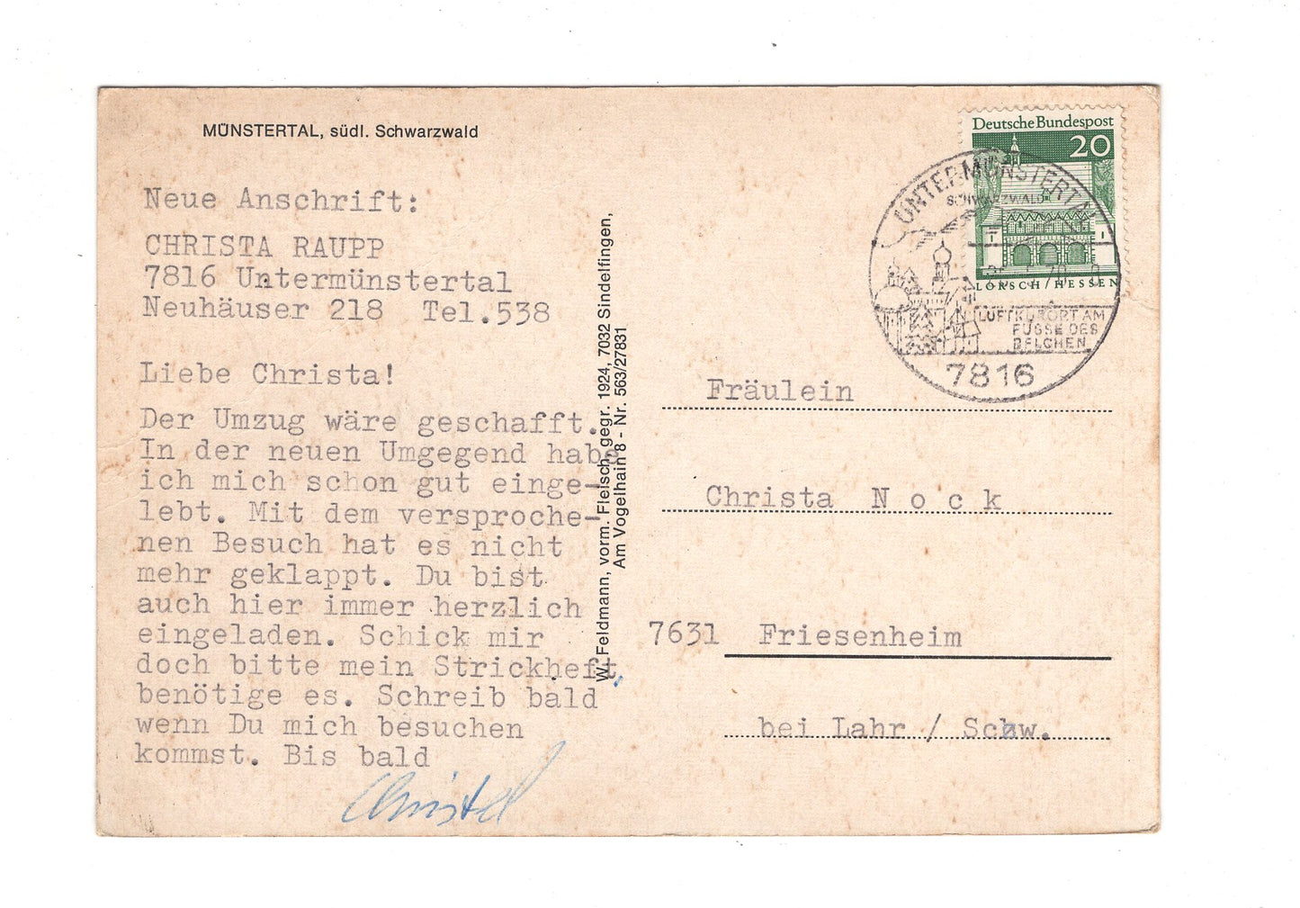 Ansichtskarte St. Trudpert / Münstertal / südlicher Schwarzwald / H1-53